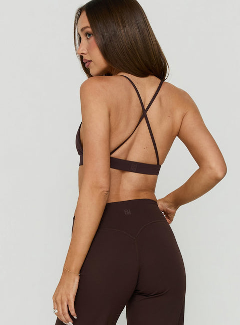 Aerial Active Crossback Bralette Chocolate
