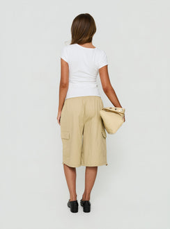 Allyza Baggy Cargo Shorts Stone