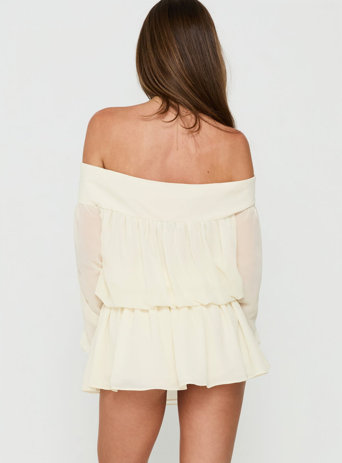 Annikah Off Shoulder Romper Cream