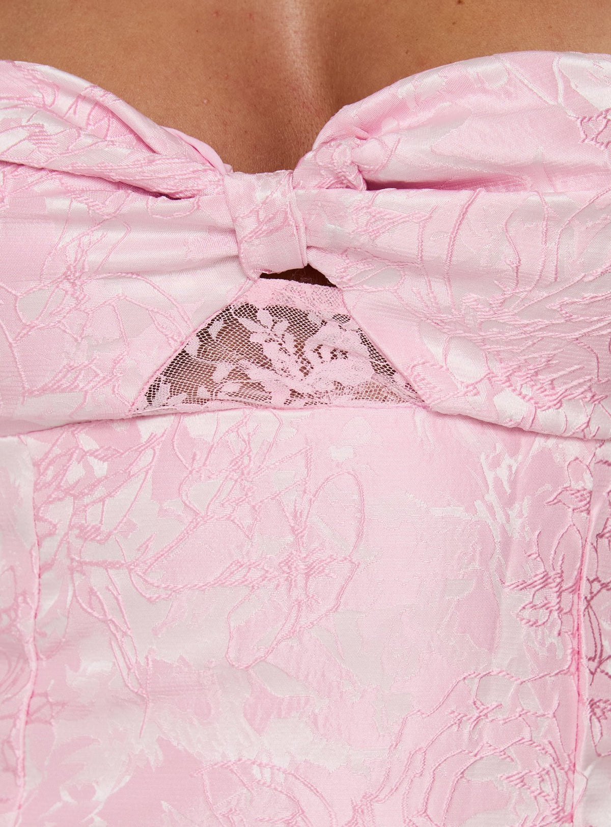 Aubriana Strapless Mini Dress Pink Jacquard