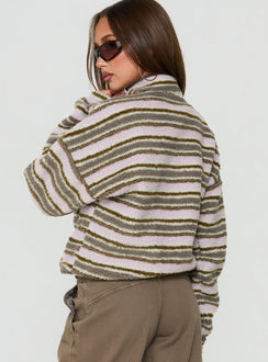 Quinee Polar Fleece Jumper Pink Multi
