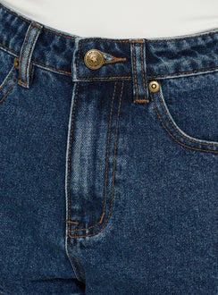 Vivie High Rise Micro Short Indigo Blue