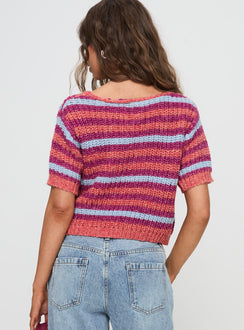 back view of model wearing Princess Polly Compassion Knit Cardigan Multi Cropped Jumpers 