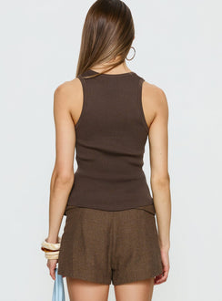 Kyrella Longline Tank Top Chocolate