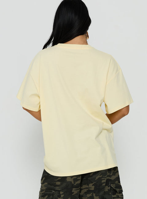 Lost On Vacation Oversized Tee Yellow