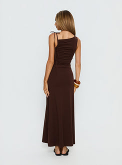 Lorinna Tie Shoulder Maxi Dress Brown