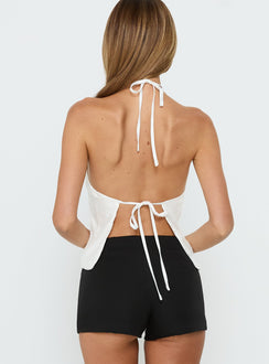 Sun Salutations Halter Sequin White Stripe