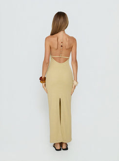 Be The One Beaded Low Back Maxi Dress Sage Green