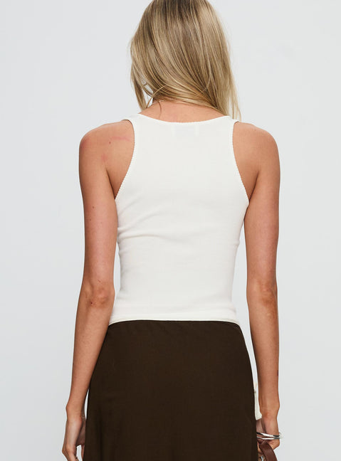 Nani Scoop Knit Tank White