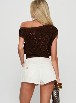 Dreamful Low Rise Mini Denim Short White Petite