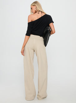 back view of model wearing Princess Polly Boxie Mid Rise Wide Leg Jeans Washed Green Mid Rise Jeans 