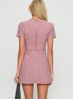 Loveliness Playsuit Red Check Petite