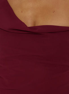 Laurisa Draped Maxi Dress Wine