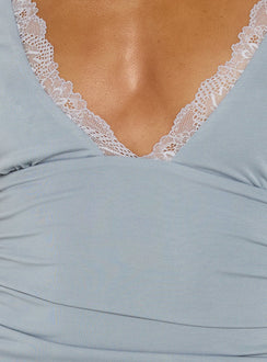 Zespri Lace Jersey Top Slate