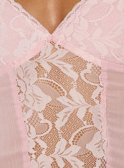 Andris Lace Detail Cami Top Pink