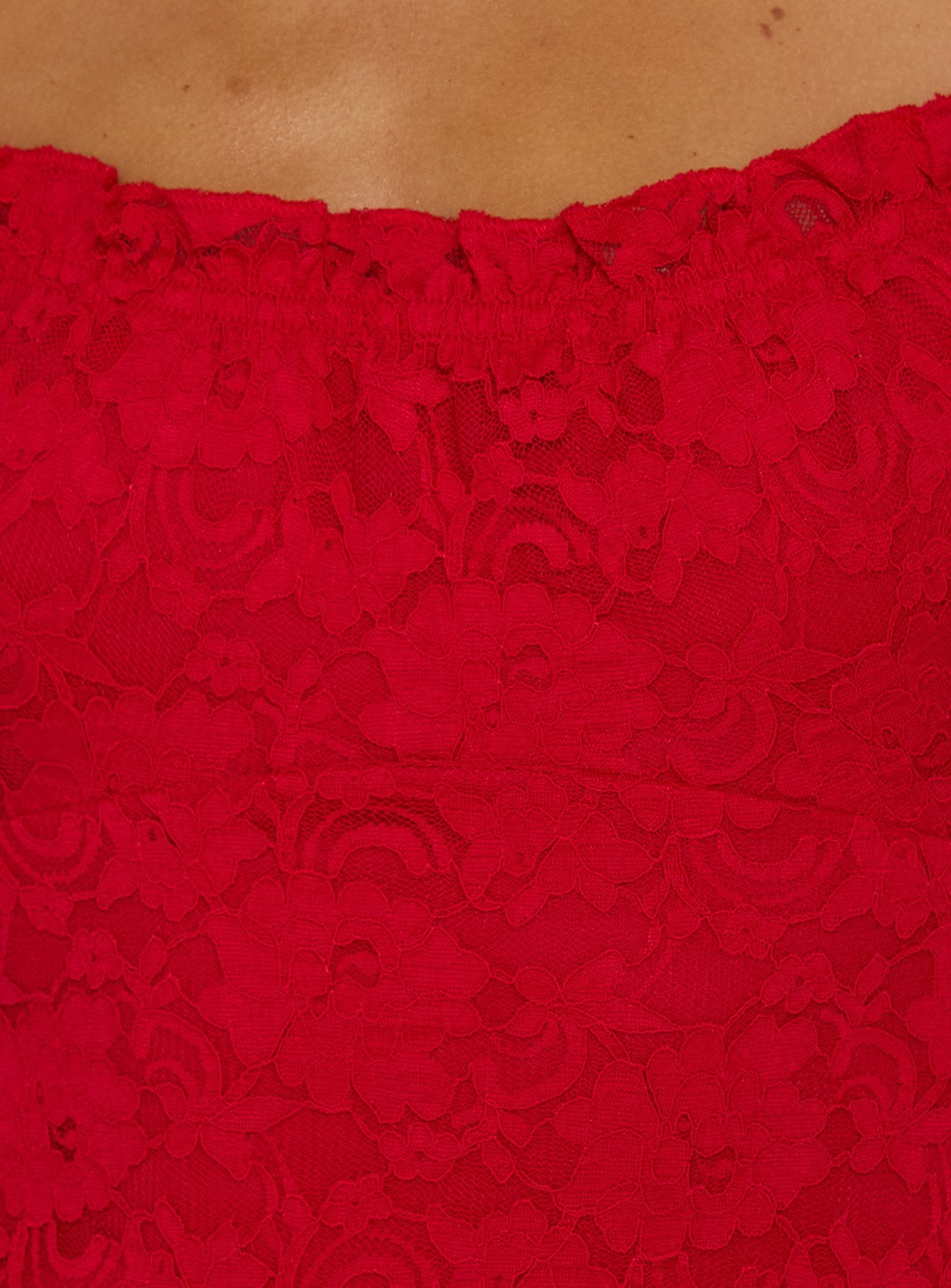 Pure Luck Lace Mini Dress Red