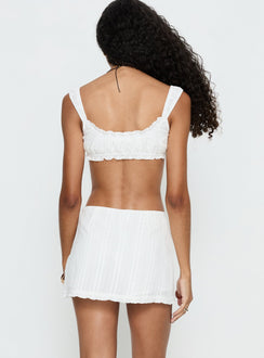back view of model wearing Princess Polly Nyelle Frill Skort White Mini Skirts 