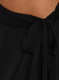 Ophella Tie Waist Chiffon Midi Skirt Black womens-skirts midi Princess Polly