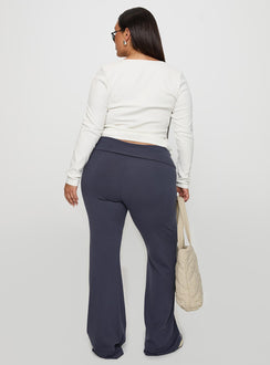 back view of model wearing Princess Polly Movement Yoga Pant Blue Curve 