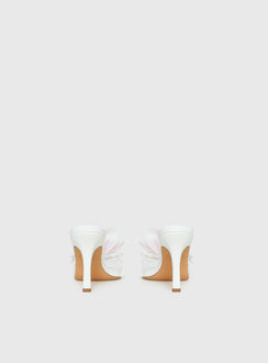 Exotic Etty Floral Detail Heels White