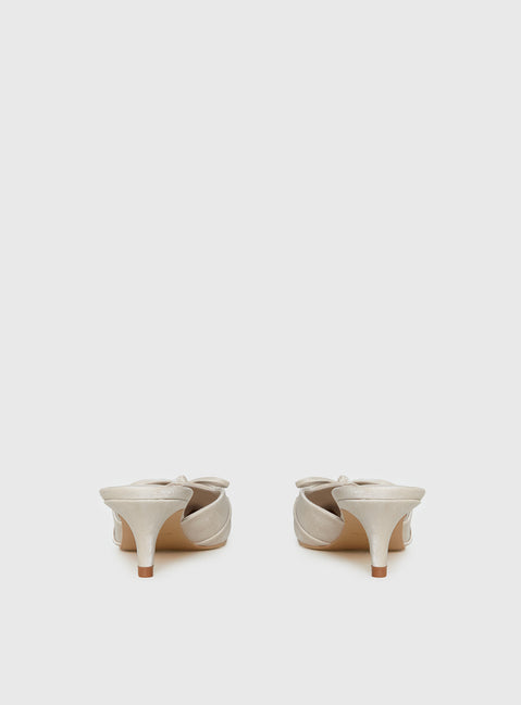 Unrivaled Pointed Toe Faux Suede Heels Beige