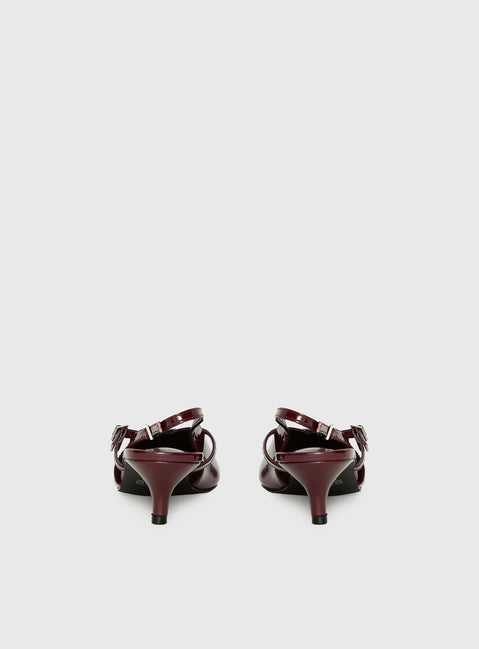 Therapy Irving Slingback Heels Burgundy