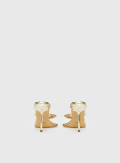 Billini Dalella Thong Heels Gold Metallic
