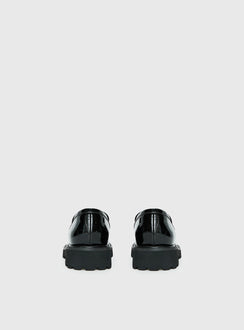 Face The Wind Faux Leather Loafers Black