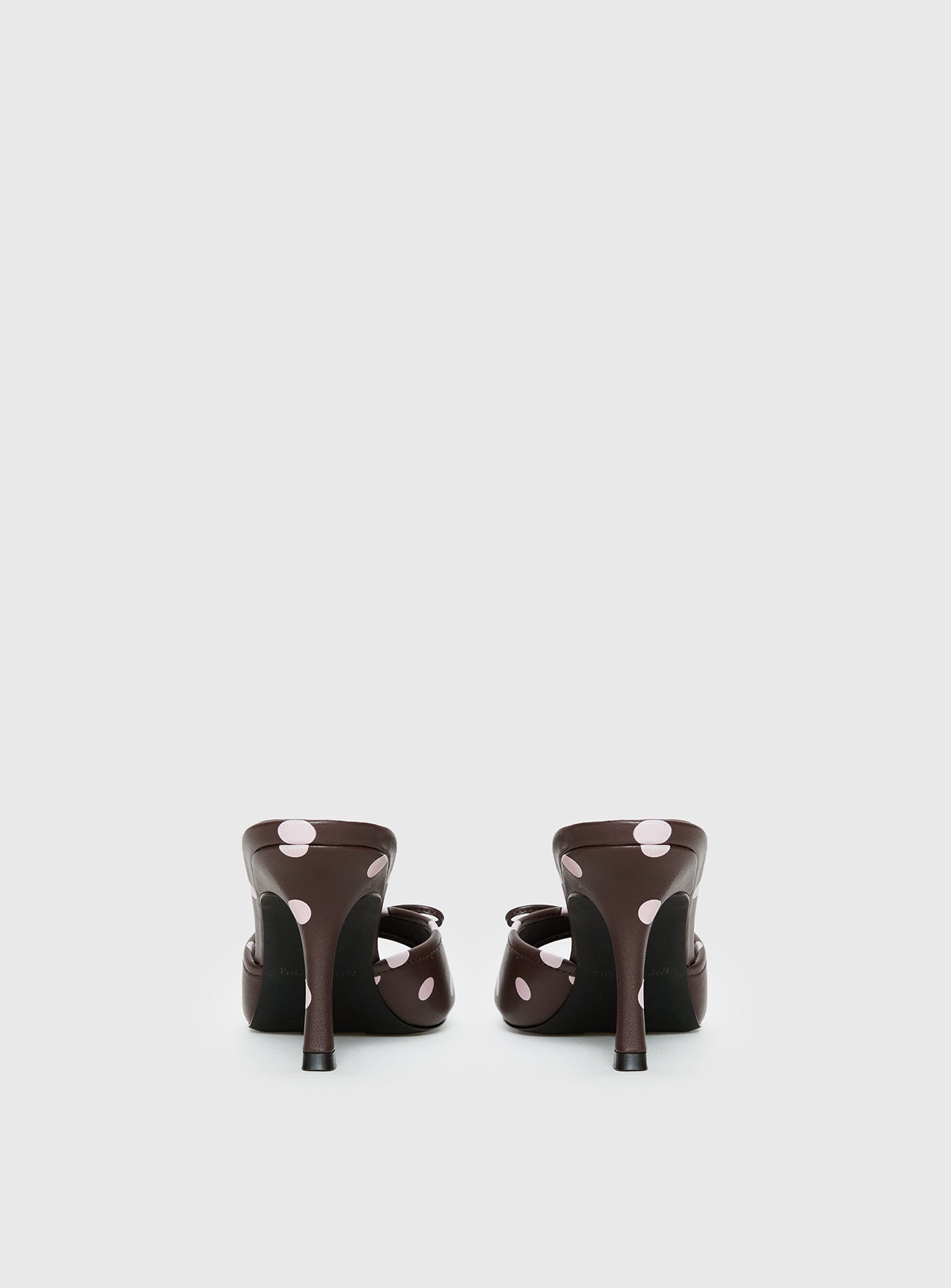 Etiquette Peep Toe Heels Brown / Pink Polka