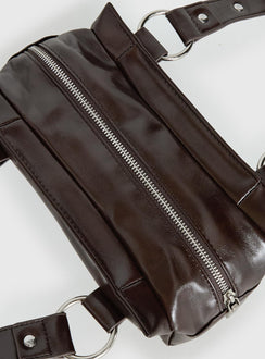 Amarra Studded Faux Leather Shoulder Bag Washed Brown