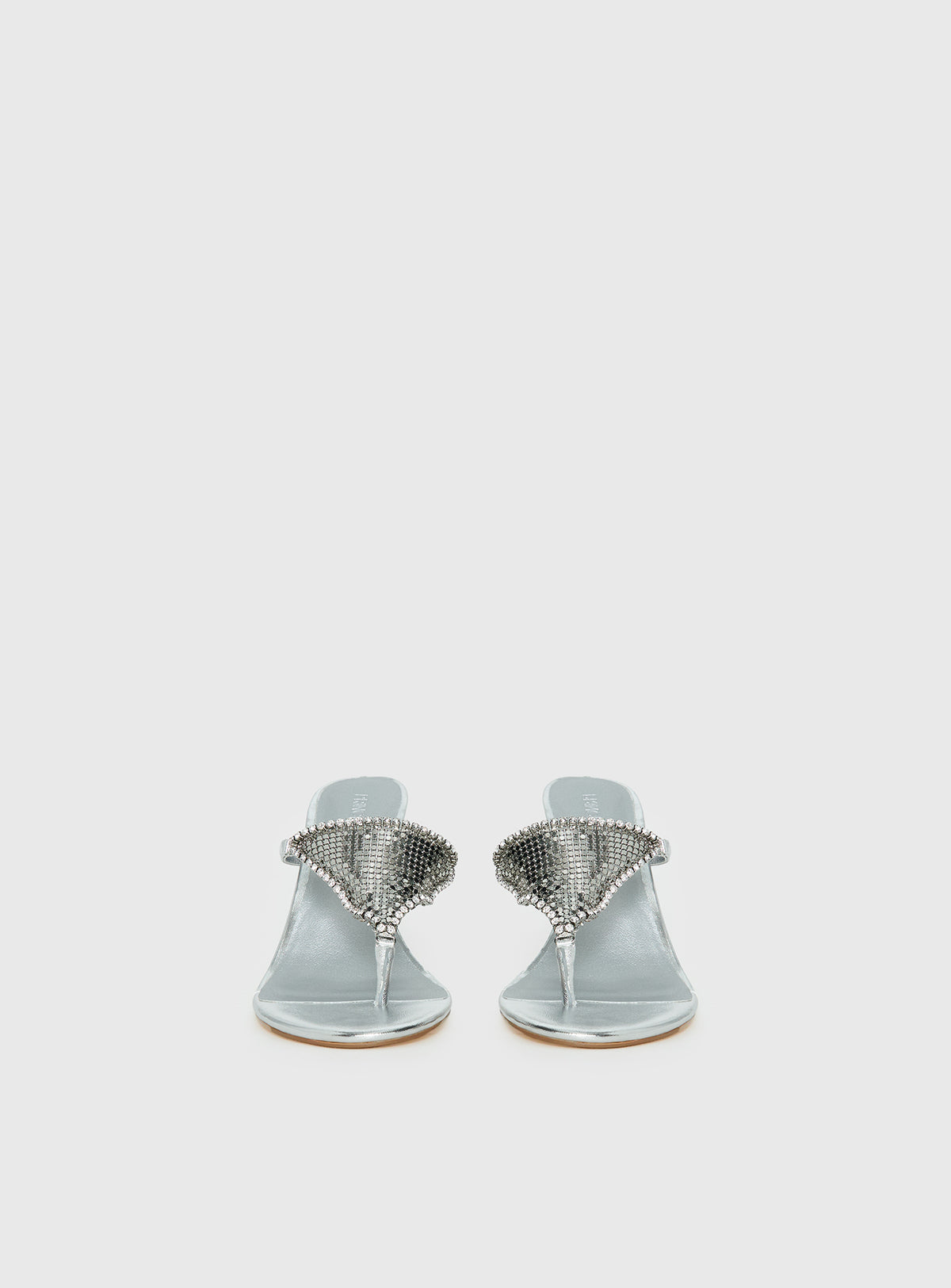 Miss You More Glitter Mesh Heels Silver