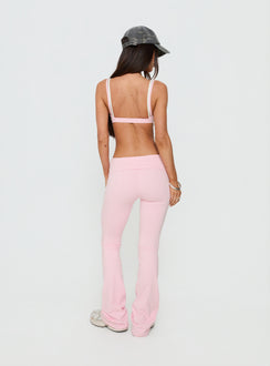 Pace Setter Active Foldover Waist Flared Leggings Pink