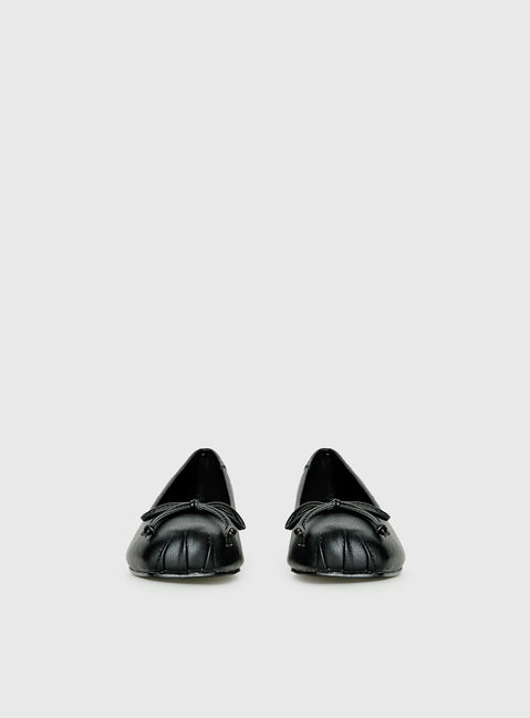 Therapy Sire Block Heel Ballerina Shoes Black