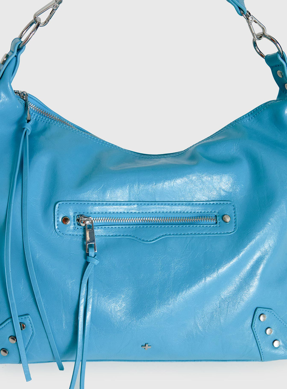 Peta & Jain Infinity Hobo Bag Turquoise Crinkle PU