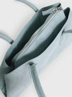 Hotshot Faux Suede Shoulder Bag Dusty Blue