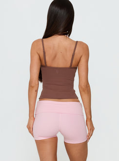 Peak Foldover Micro Shorts Pink
