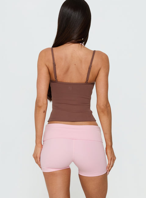 Peak Foldover Micro Shorts Pink