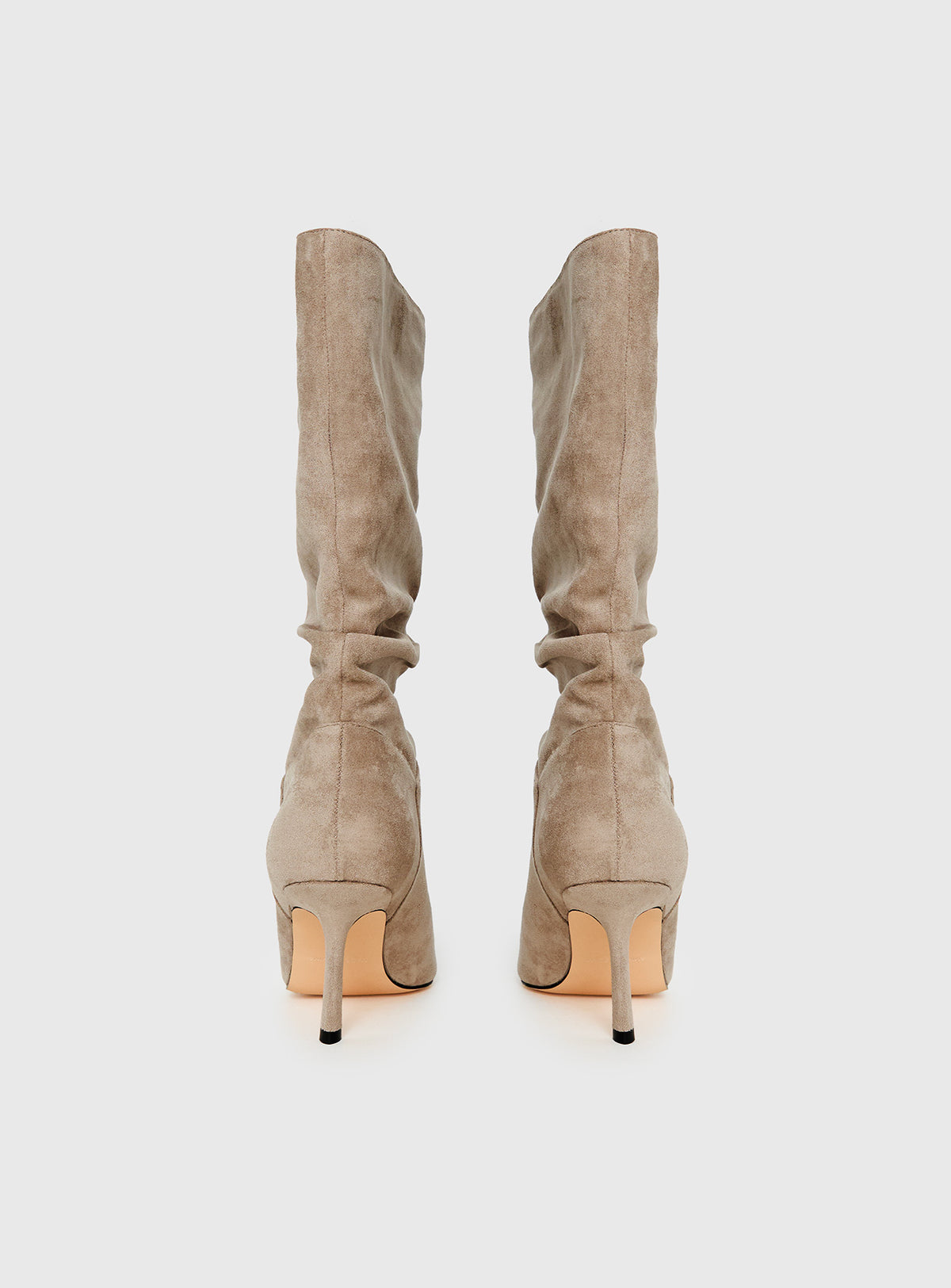 Such A Charmer Faux Suede Scrunch Boot Taupe