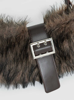 Elliot Faux Fur Shoulder Bag Brown