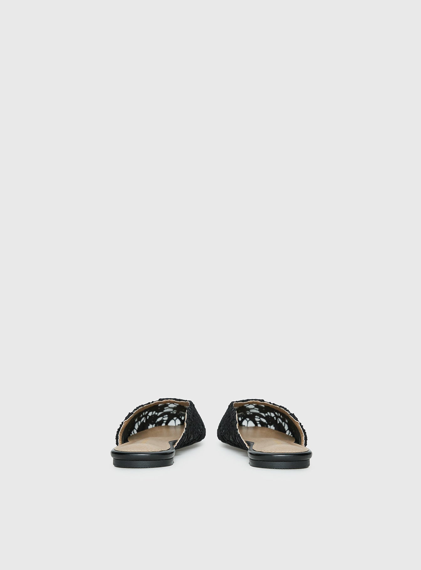 Gretta Lace Slip On Flats Black
