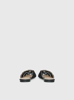 Gretta Lace Slip On Flats Black