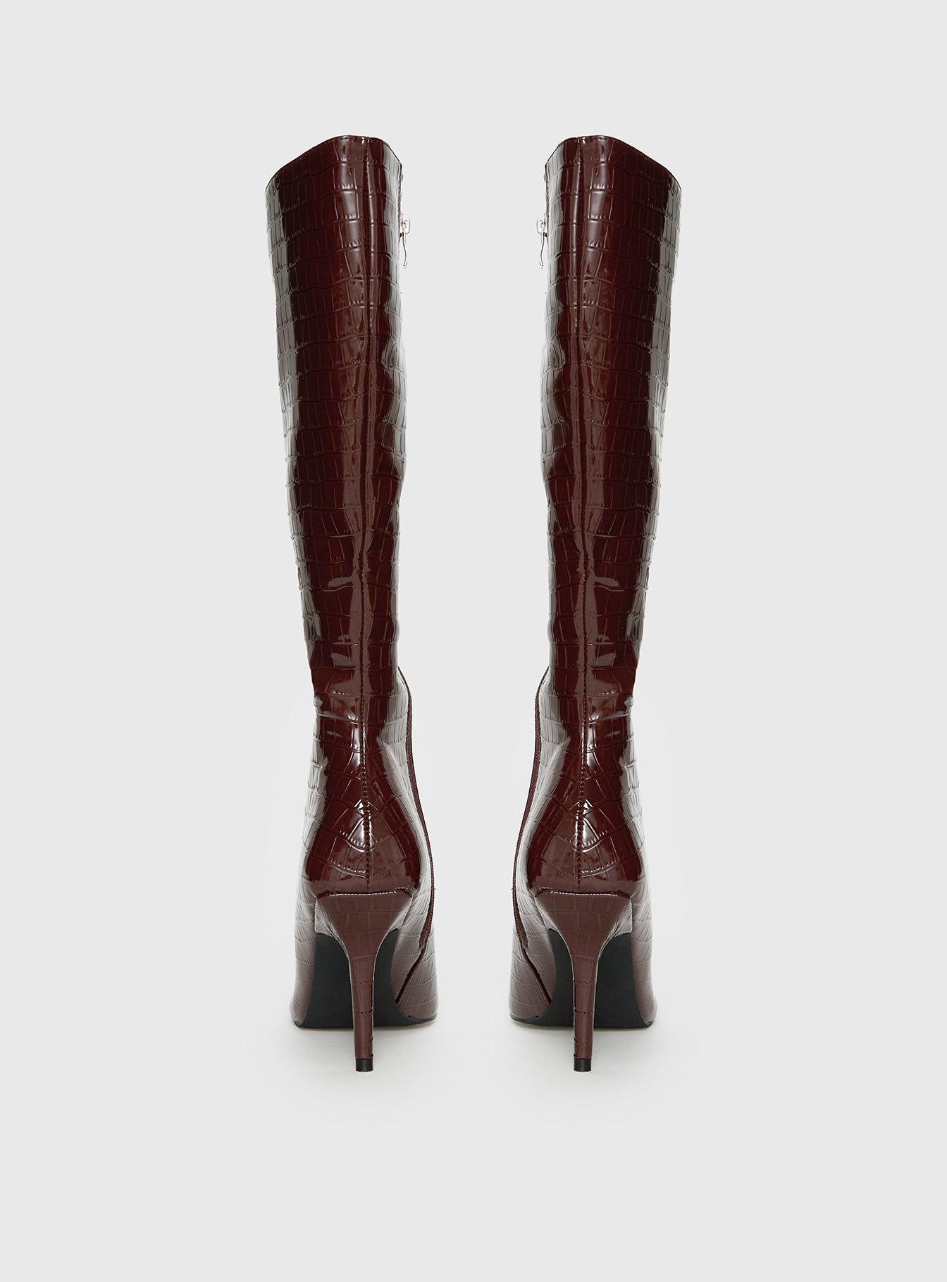 Alexx Knee High Boots Burgundy