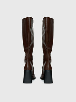 Renzo Knee High Boots Brown