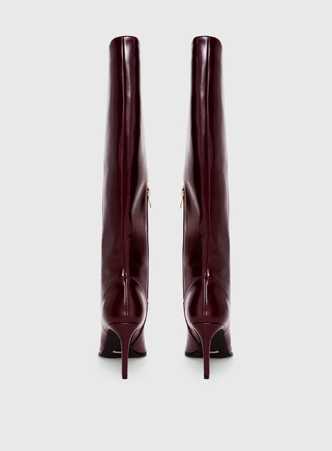 Billini Yasma Knee High Boots Berry Shine