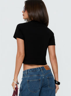 Your Favorite Graphic Baby Tee Washed Black