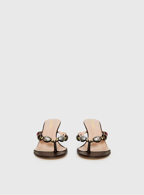 Nina Bead Heels Chocolate