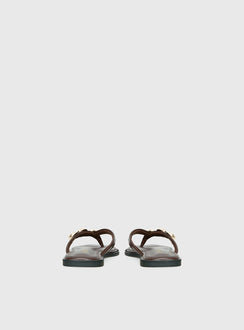 Therapy Guise Hardware Detail Sandals Brown / Gold
