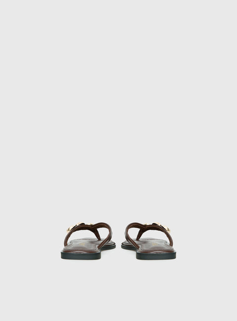 Therapy Guise Hardware Detail Sandals Brown / Gold