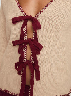 back view of model wearing Princess Polly Kiss Goodbye Knit Cardigan Multi regular 