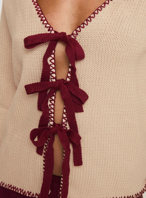 back view of model wearing Princess Polly Kiss Goodbye Knit Cardigan Multi regular 
